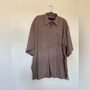 Vintage Baby Phat Suede Brown Button-Up Shirt